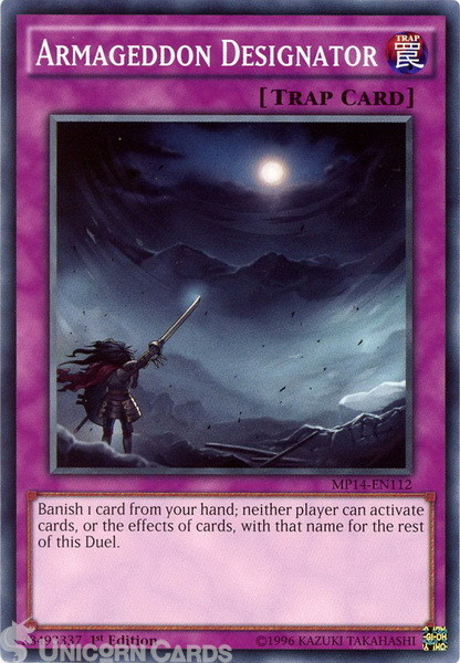 MP14-EN112 Armageddon Designator Common 1st Edition Mint YuGiOh Card
