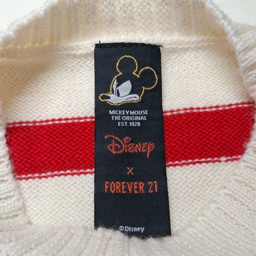 Forever 21 x Disney MICKEY Mouse Wool Blend Sweater Womens Size Small Stripped - Picture 4 of 5