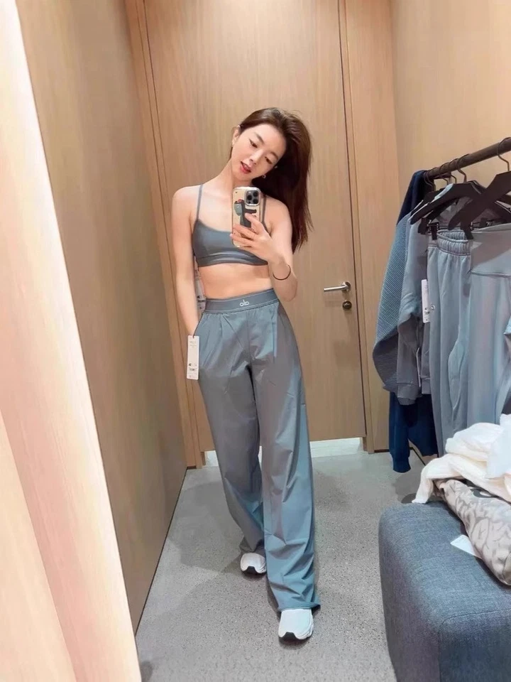 AIo Yoga Sport Pants Quick Drying Women Trouser Breathable Sweatpants Wide-leg - Imagen 3 de 4