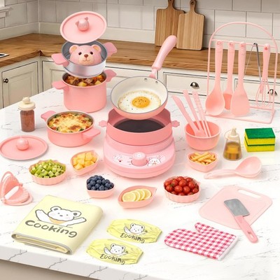 Cooking Set Real for Mini Kitchen, Safe Set & Stove Burner, Montessori Cookin...