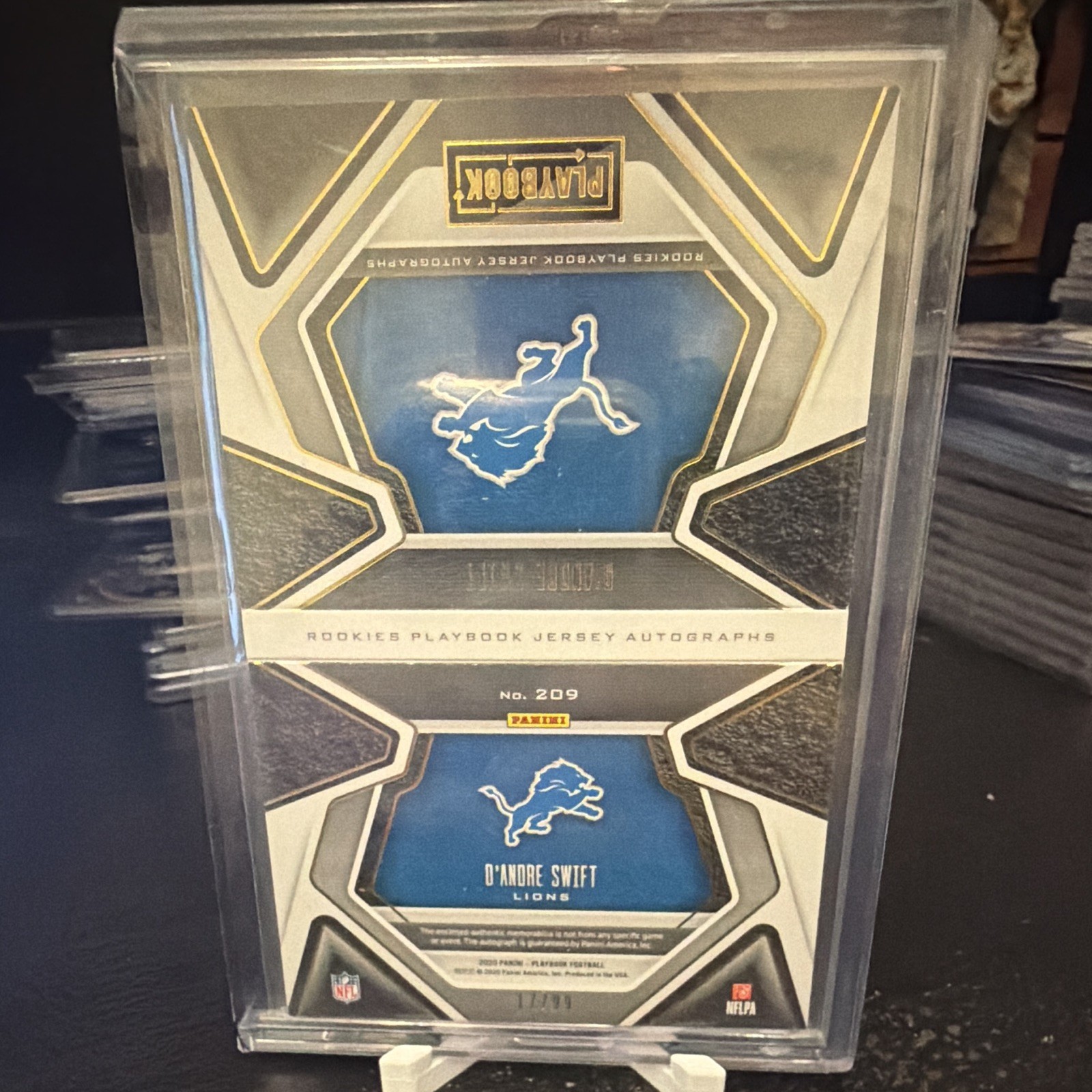 2020 Playbook D'Andre Swift RPA Booklet RC Patch Auto /99 #209 Detroit Lions view 2