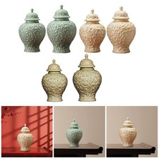 Porcelain Ginger Jar Temple Jar Floral Arrangement Table Centerpiece for Cabinet