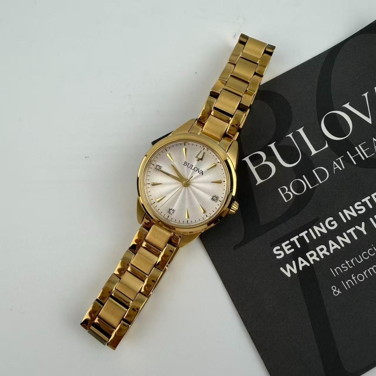 New Bulova Sutton 97P150 Women's Classic Quartz Watch White