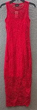 Jolie & Joy Lace Maxi Dress Juniors L Salsa Crewneck Sleeveless Pullover Style