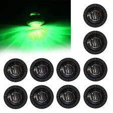 10x 3/4" Round LED Clearence Light Front Rear Side Marker Smoked Green
