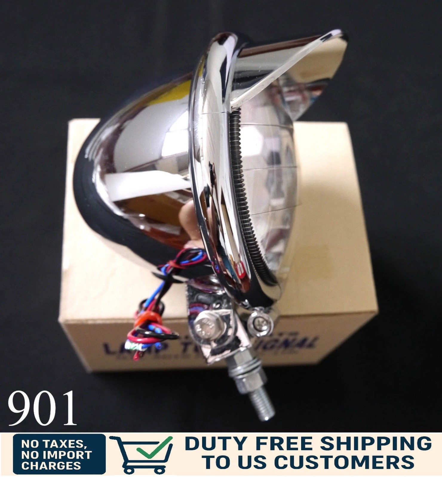 Chrome Custom Mini Headlight Lamp Chopper Harley Davidson Honda Motorcycle Bike