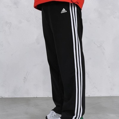 Adidas Essentials 3-Stripes Track Pants Black Men's S Athleisure Gym Sportswear