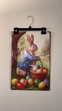 easter bunny metal sign 12x18 Inch