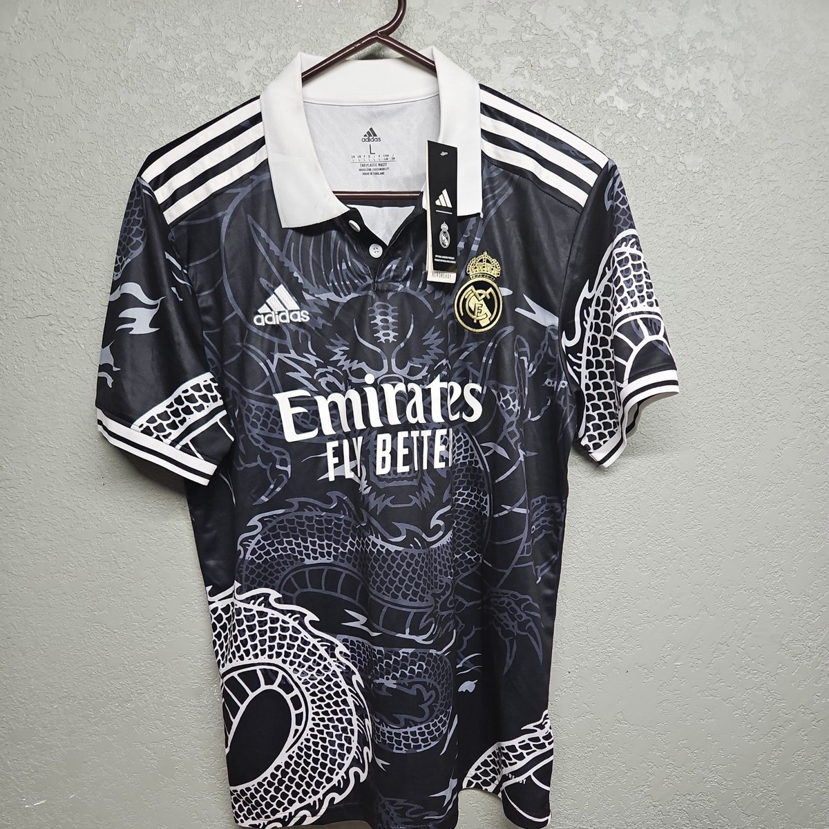New Real Madrid Special Edition Black Dragon Concept Jersey Mens