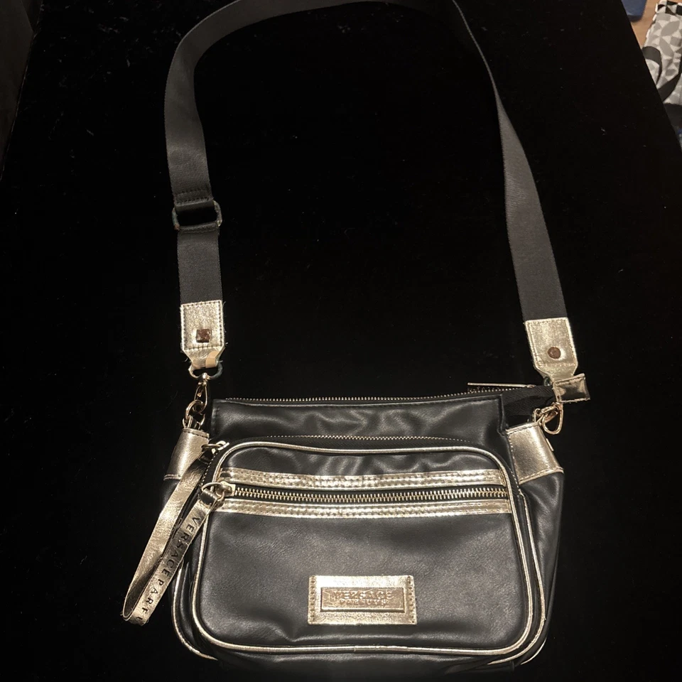 Versace Parfums Women's  Leather Crossbody Bag With Strap Black/Gold - Image 2 of 4