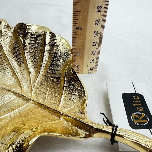 Classic Touch Leaf Shaped Serving Dish Gold Tone 10"x5" - Picture 8 of 8