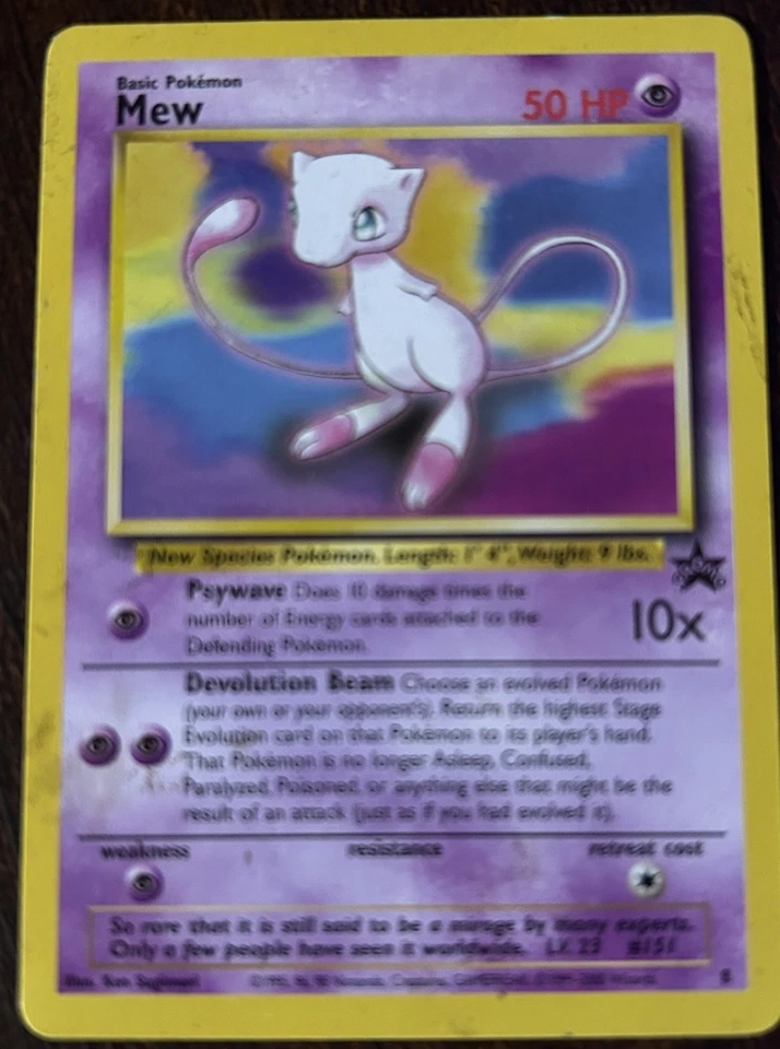 2000 WOTC POKEMON LEAGUE MEW #8 BLACK STAR /#9 Holo Mew PROMO UNPLAYED - Image 2 of 4