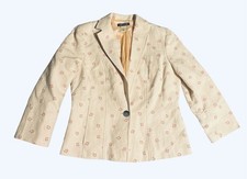 Sigrid Olsen NWT Fully Lined 3/4 sleeve cropped cotton blazer Blush Pink