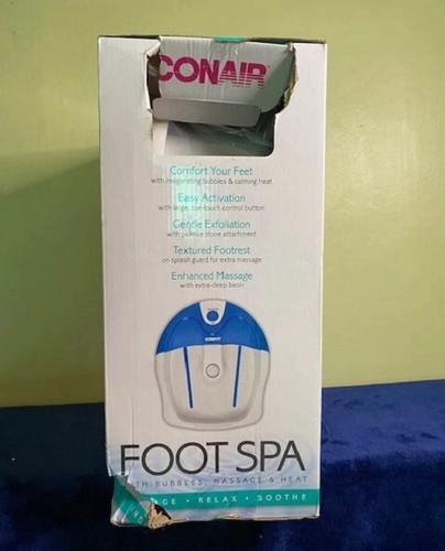Conair Foot Spa w Bubbles Massage & Heat Indulge Relax Soothe New w Damaged Box - Imagen 2 de 4