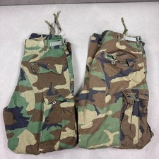 Vintage US Military Pants Mens 34x30 Camo Cargo 80s Lot of 2 Woodland Trousers