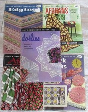 Lot of 5 Booklets Vintage Crochet  Knitting Patterns AFGHANS DOILIES EDGINGS  