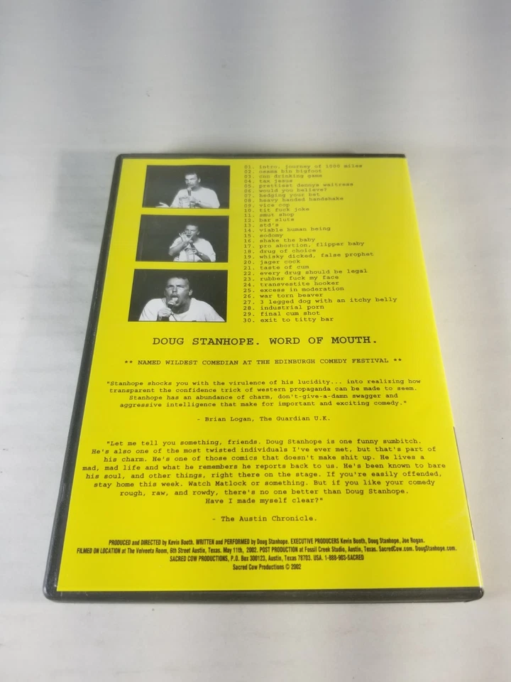 Doug Stanhope DVD Word Of Mouth Texas 2002 Comedy Rare Foto 2 de 4
