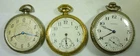 Three Antique Waltham Pocket Watches