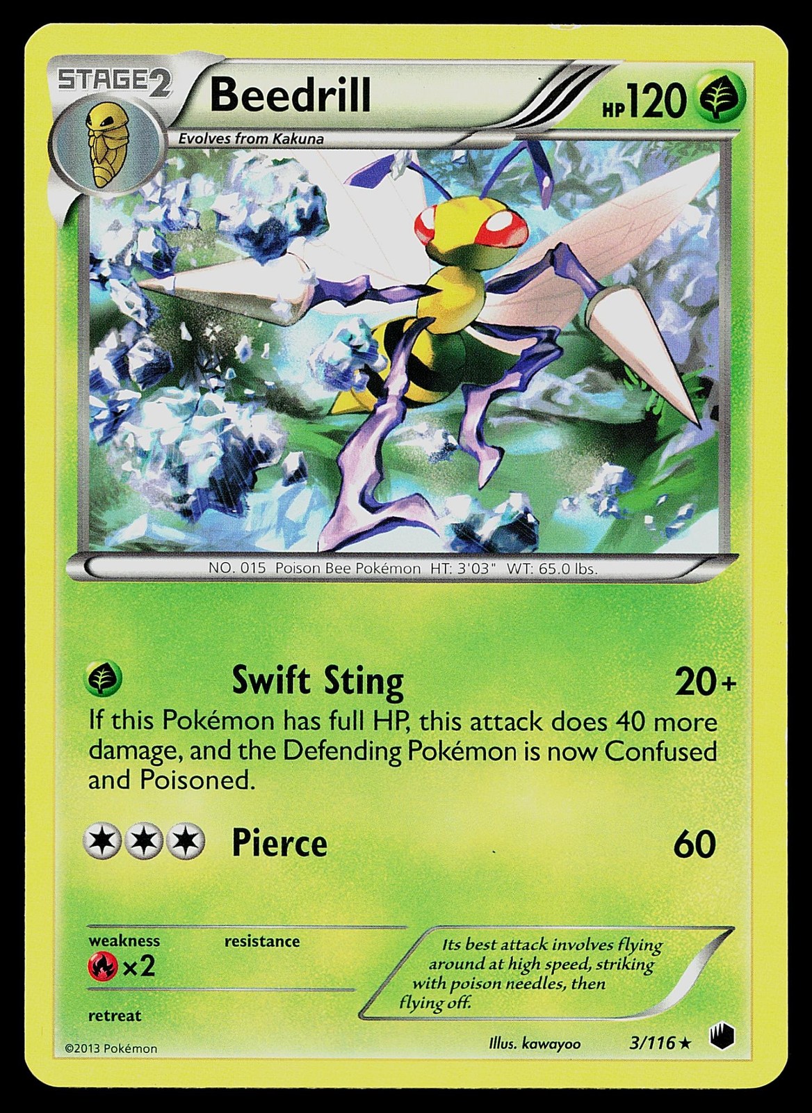 Pokemon Card Plasma Freeze Beedrill 3/116 Rare