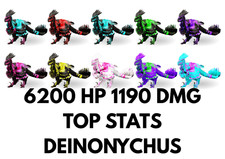 Deinonychus 1190 DMG TOP STATS Clone Ark Surv...