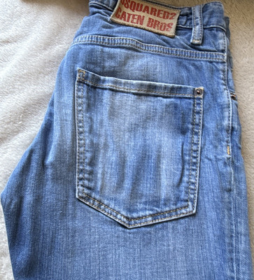 Dsquared2 Herren Jeans 46 Skinny Blau Denim Baumwolle 76cm Five-Pocket Logo