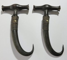 Seltenes Paar antike Horn Stiefelzieher Haken...