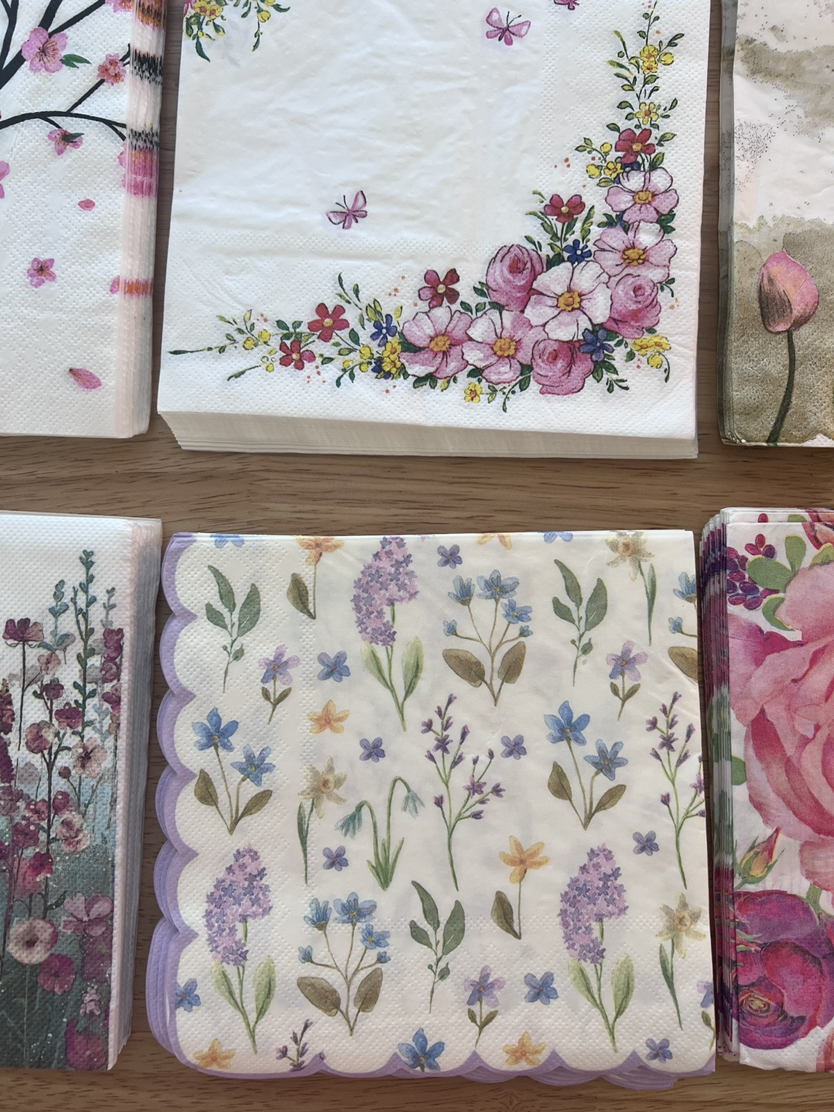 Flower Paper Napkins For Decoupage Crafting LOT Of 20 Flowers Printed