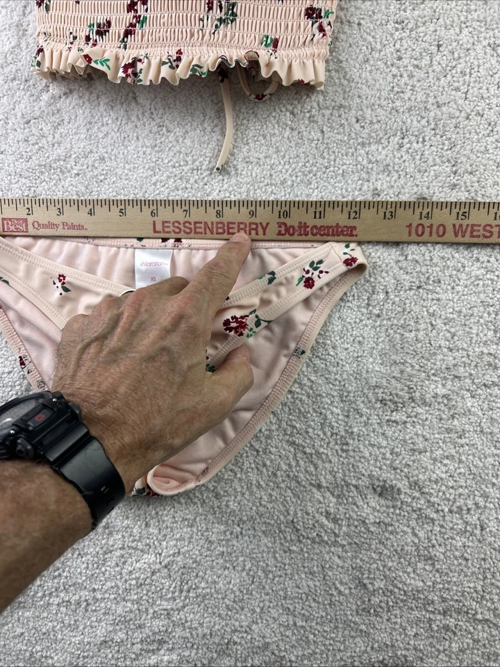 Conjunto de traje de baño boho floral Xhilaration para mujer XS cuerda lazo trasero copa con aros Foto 3 de 4