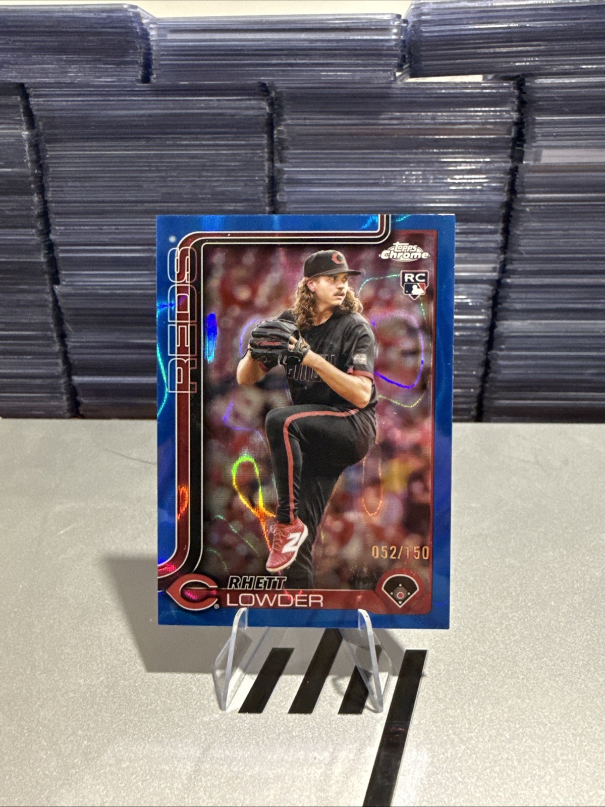 2025 Topps Chrome - Rhett Lowder #147 Blue Lava Refractor /150 (RC)