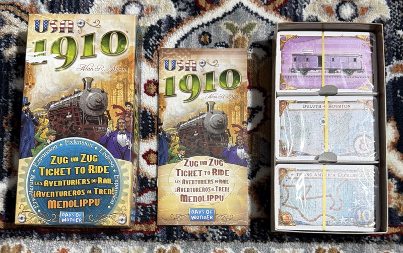 Ticket To Ride USA 1910 Expansion Days of Wonder Open Box NEW Sealed Cards