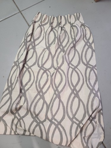 West Elm Scribble grau mit Plissee oben Gardine Panel 48" x 108" - 1 Panel