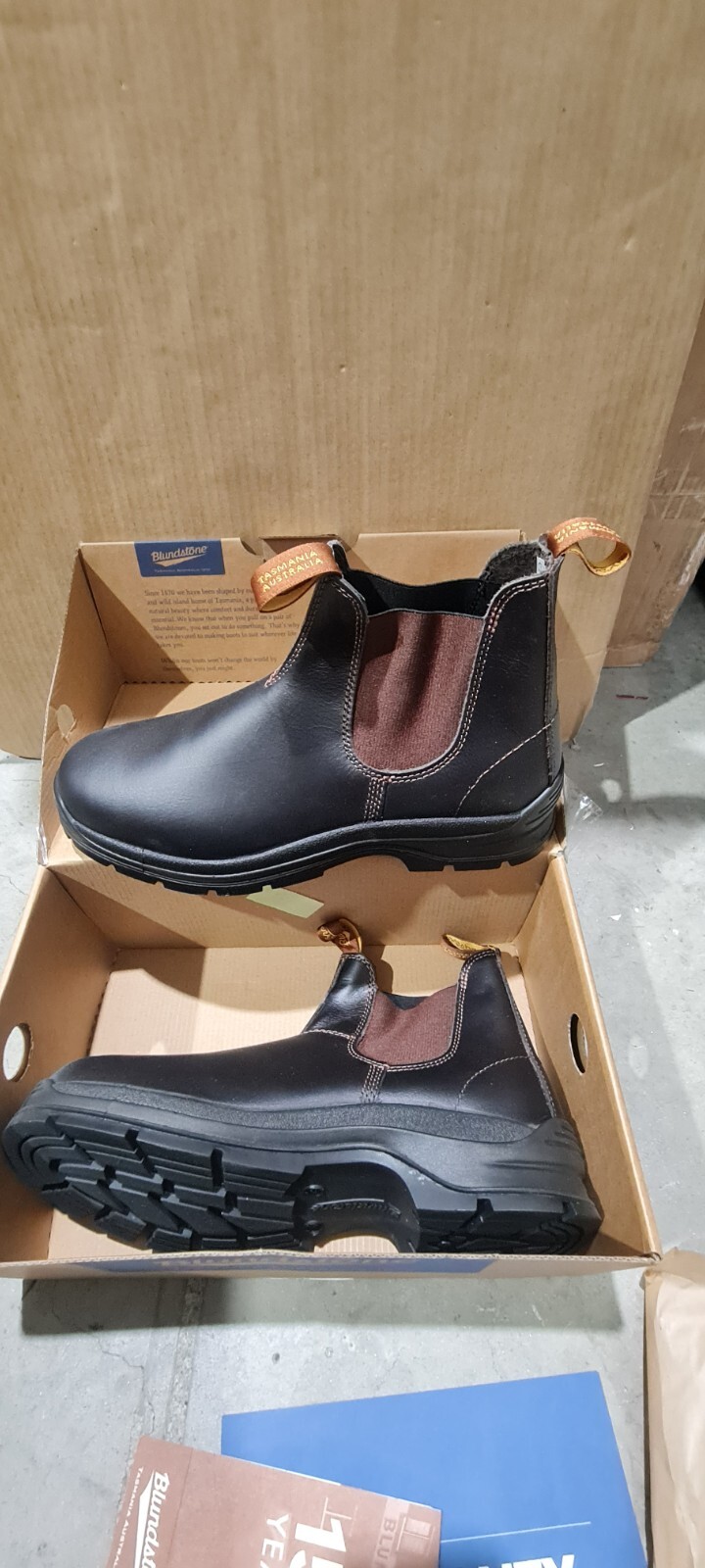 BLUNDSTONE 405 UNISEX ELASTIC SIDED NONSAFETY BOOTS BROWN Size 12AU