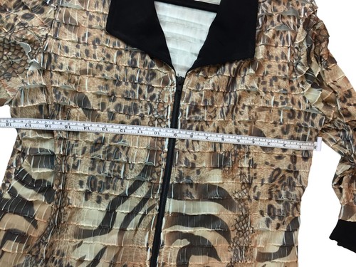 Slinky Brand Full Zip Blazer Jacket Vintage Animal Print Womens M 3/4 Sleeve - Picture 6 of 7