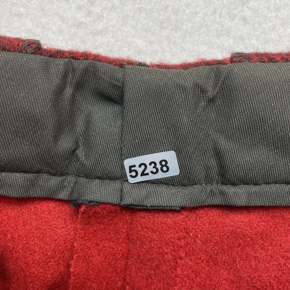 Calça Buffalo Masculina Vintage 39 Vermelha Grossa Johnson Lã Grossa Forrada Feita Nos EUA - Imagem 3 de 4