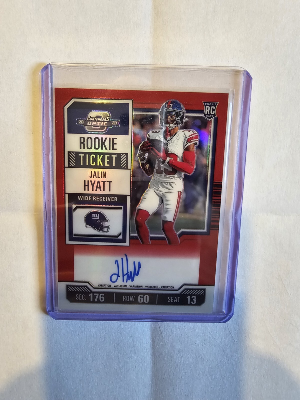 2023 Panini Contenders Optic Jalin Hyatt Rookie Ticket Red Variation Auto /99 RC