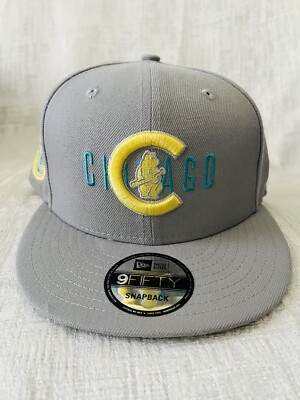 New Era Chicago Cubs World Series Patch Cool Grey 9Fifty 950 Snapback Hat Cap
