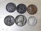 1903 & 1907 Indian Cent-1917-P & 1956-D 1c-1942-P Silver 5c-1908-D Silver 10c