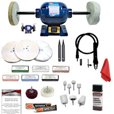 375W Golf Club Polisher Polishing Bench Grinder Machine Kit 6" x 1" + Flex Shaft