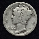 1928-S Mercury Silver Dime GOOD / VG FREE SHIPPING