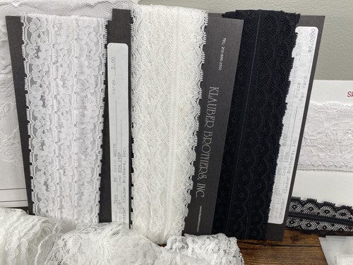 Mixed Variety Lot Assorted Lace Trim Klauber Brothers Chiffon Samples - Picture 4 of 6