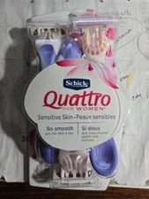 60 Razors (20-3 packs) Schick Quattro for Women Sensitive Skin 4-Blades