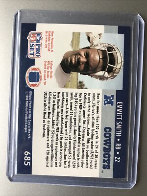 1990 NFL Pro Set 🔥 Emmitt Smith Dallas Cowboys 1st Round Draft