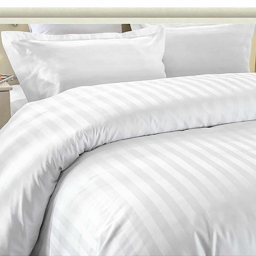 100%Cotton Hotel Satin Stripe Duvet Cover Set - Hotel Duvet Cover And