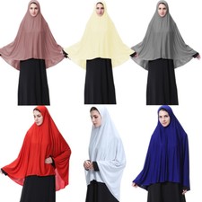 Muslim Women Lady Prayer Scarf Hijab Caftan Islamic Large Overhead Headwear Arab