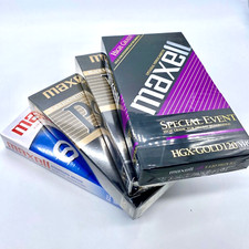Lot/4 NEW Maxell VHS T-120 HGX-GOLD Special Event  P/I PLUS T-30  Standard