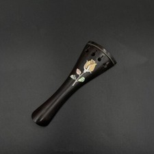 1pcs 4/4 Violin Tailpiece Ebony Wood Violin Accessories Shell Flower Inlay