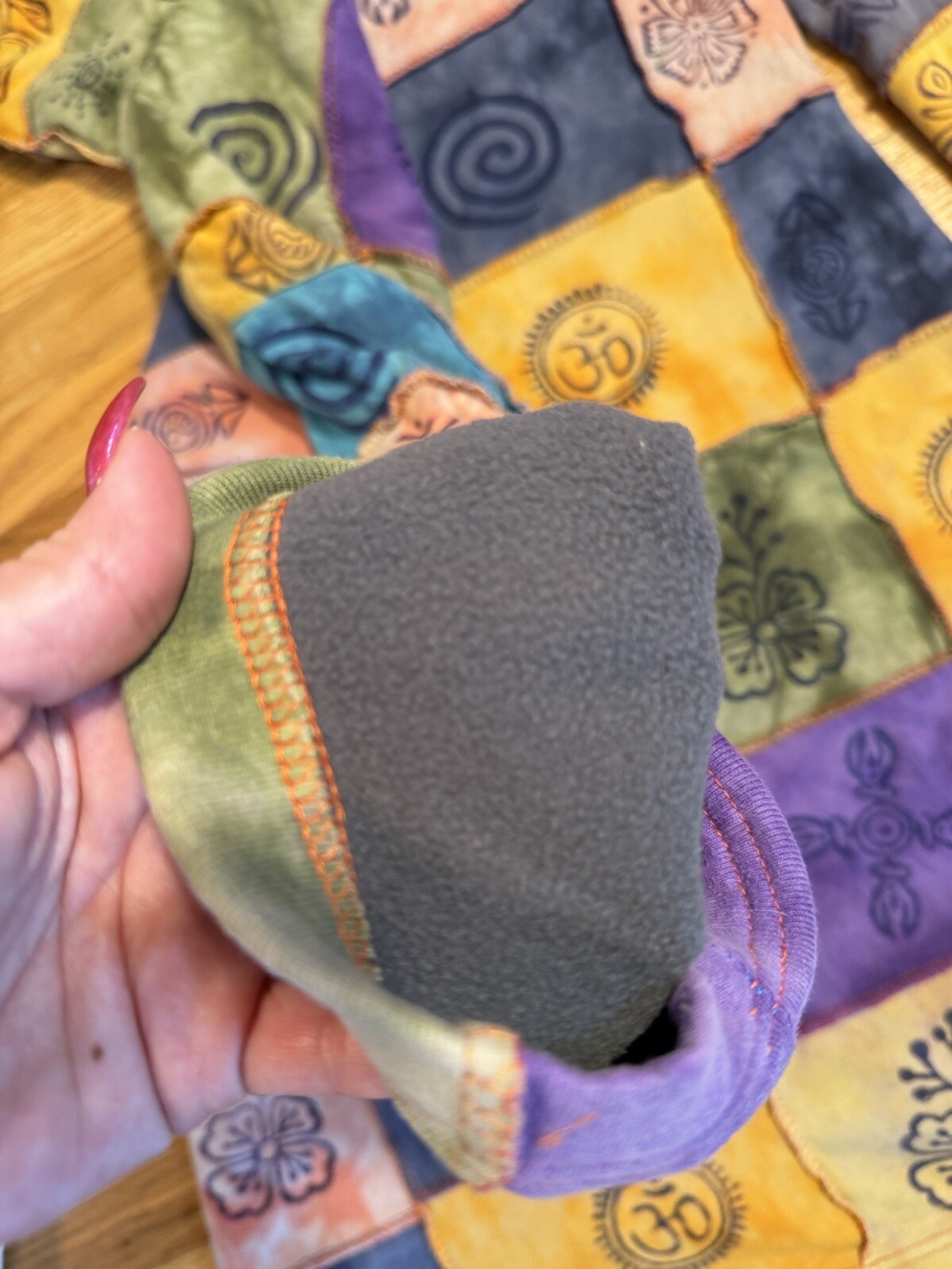 Rising International Long Zip Up Patchwork Fleece… - image 18