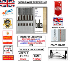 SYSTEM 134R,DPX5 SIZE:140/22 PFAFF LOCKSTITCH INDUSTRIAL SEWING MACHINE NEEDLES