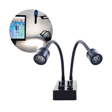 Spotlight Microscope Light Source, USB Desk Mini LED Dual Gooseneck Lights Il...