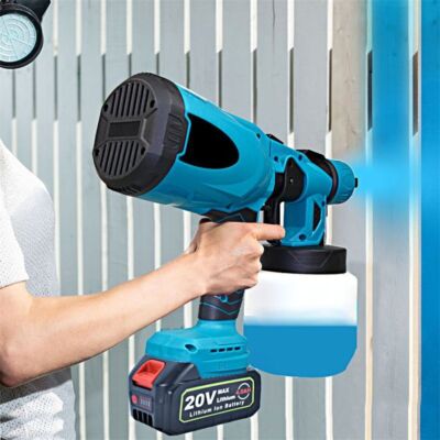 800ML Electric Spray Gun Cordless Paint Sprayer Auto Furniture Steel Coating